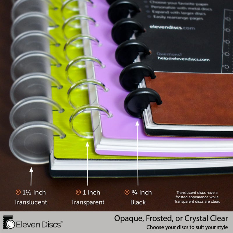 Eleven Discs Â½-Inch Translucent Plastic Discbound Expansion Discs for Custom Notebook and Planner - Compatible with Circa, Arc, TUL (Set of 22) - Image 4